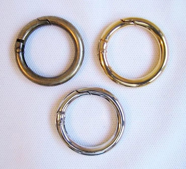 1 in. Leather Shoulder Purse Hand Bag Strap  w/ Round Gate Rings - Choice of colors