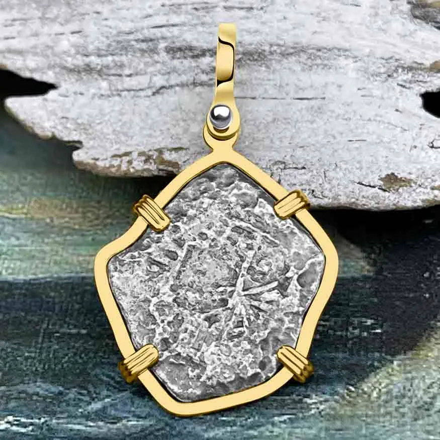 1715 Fleet Shipwreck Spanish 2 Reale "Piece of 8" 14K Gold Pendant | Artifact #8645