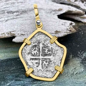 1715 Fleet Shipwreck Spanish 2 Reale "Piece of 8" 14K Gold Pendant | Artifact #8645