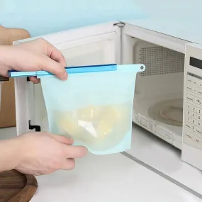 8PCS Food Silicone Fresh Bag Reusable Vacuum Sealed Freezer Bag