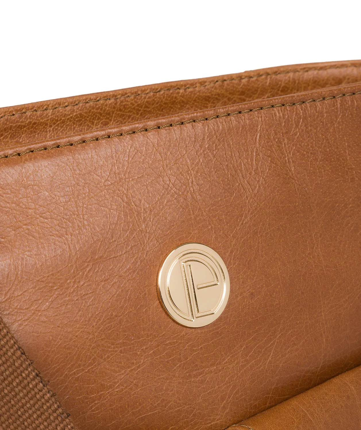 'Azalea' Saddle Tan Leather Cross Body Bag
