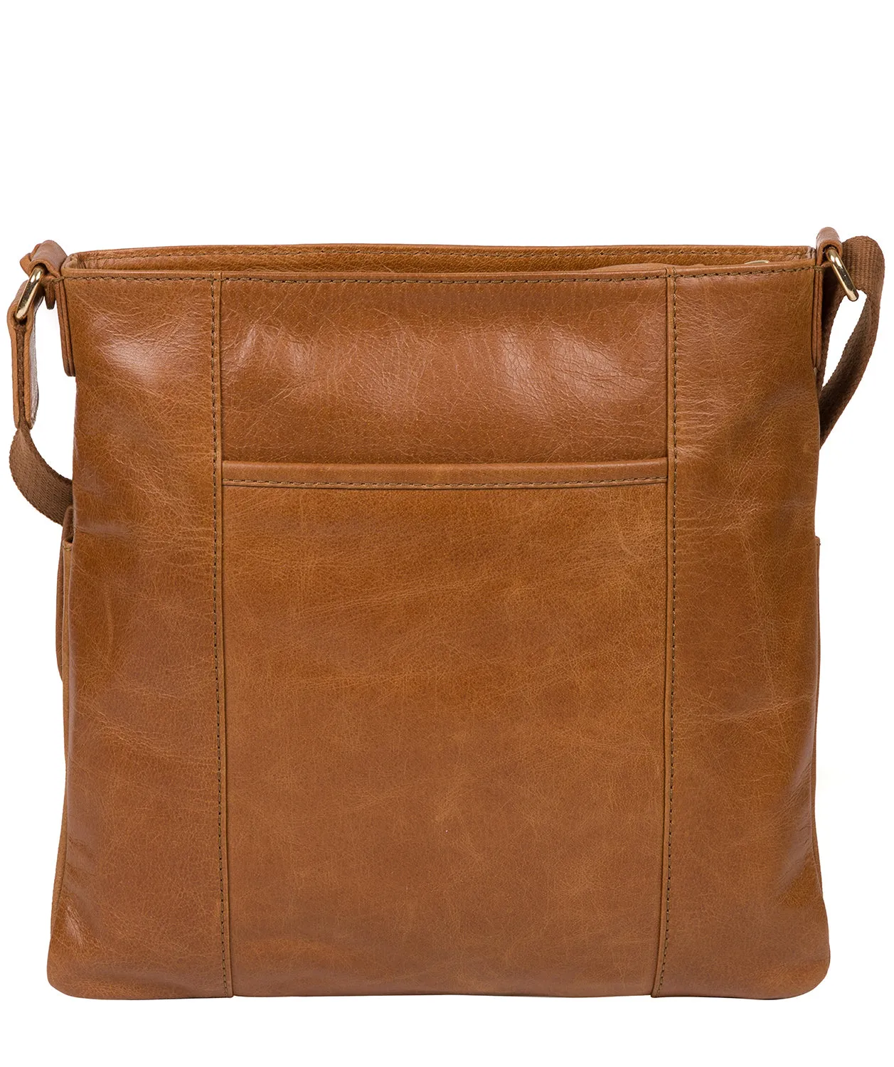 'Azalea' Saddle Tan Leather Cross Body Bag