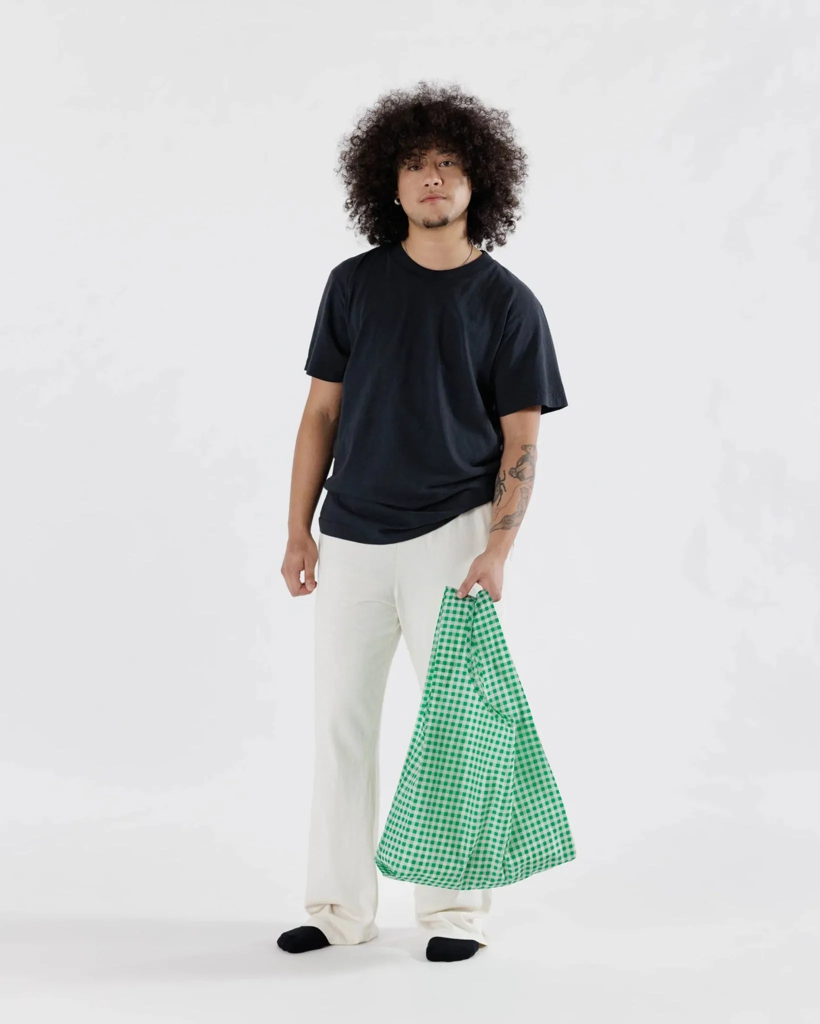 BAGGU Standard Bag - Green Gingham