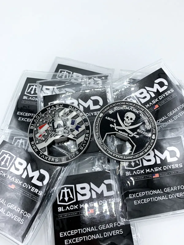 Black Mask Divers Above & Below Challenge Coin