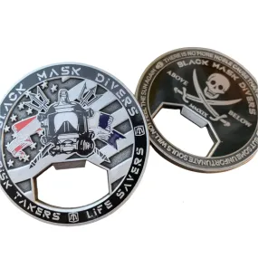 Black Mask Divers Above & Below Challenge Coin