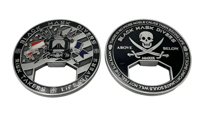 Black Mask Divers Above & Below Challenge Coin