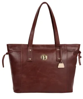 'Calista' Chestnut Leather Tote Bag