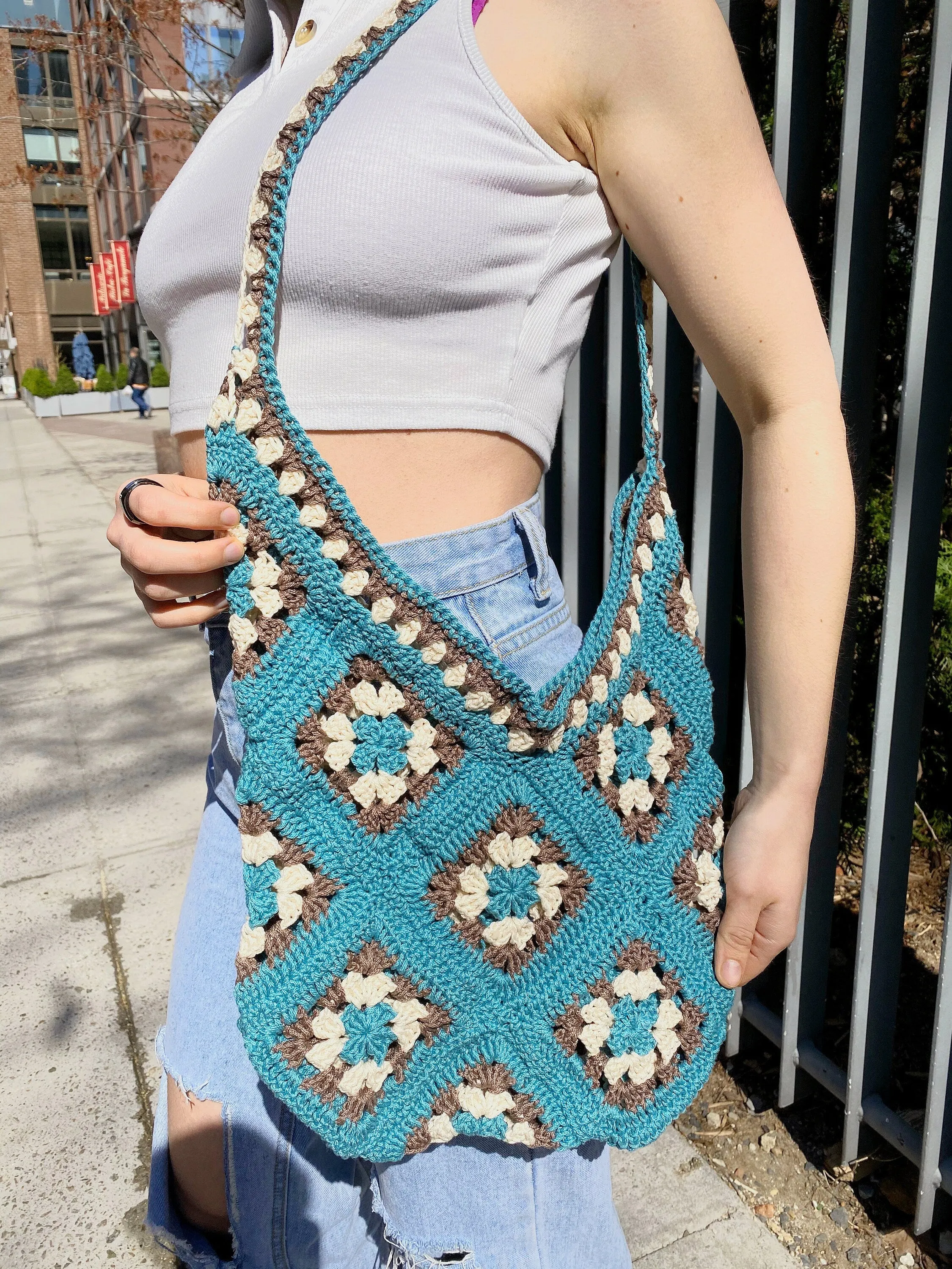 Crochet Pattern - Granny Square Tote Bag