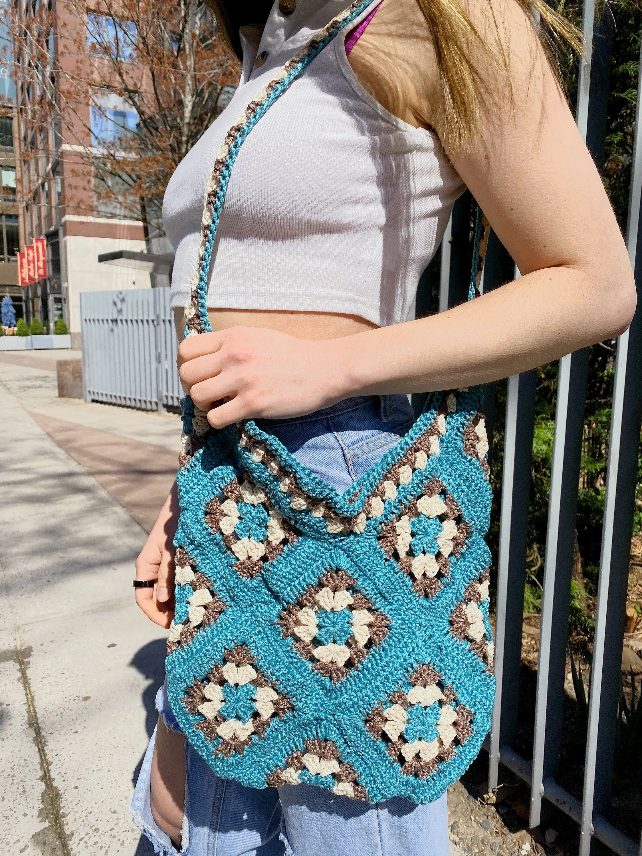 Crochet Pattern - Granny Square Tote Bag