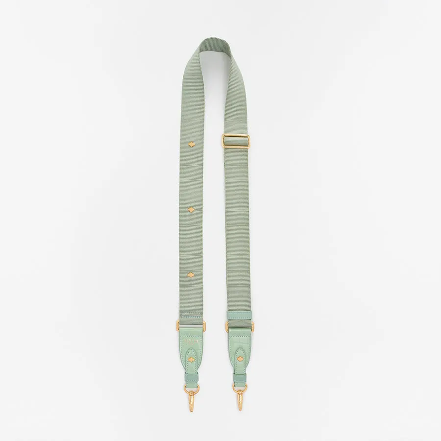Crossbody Phone Strap | Mint | Nylon & Vegan Leather 24K Gold Plated