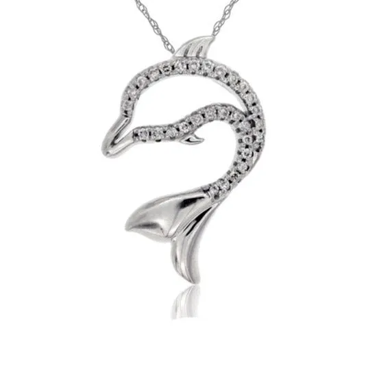 Diamond Diving Dolphin Necklace