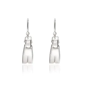 Dive Fin Earrings for Women Sterling Silver- Scuba Diving Gifts for Women, Scuba Diving Earrings, Dive Fin Charm Earrings, Gifts for Scuba Divers
