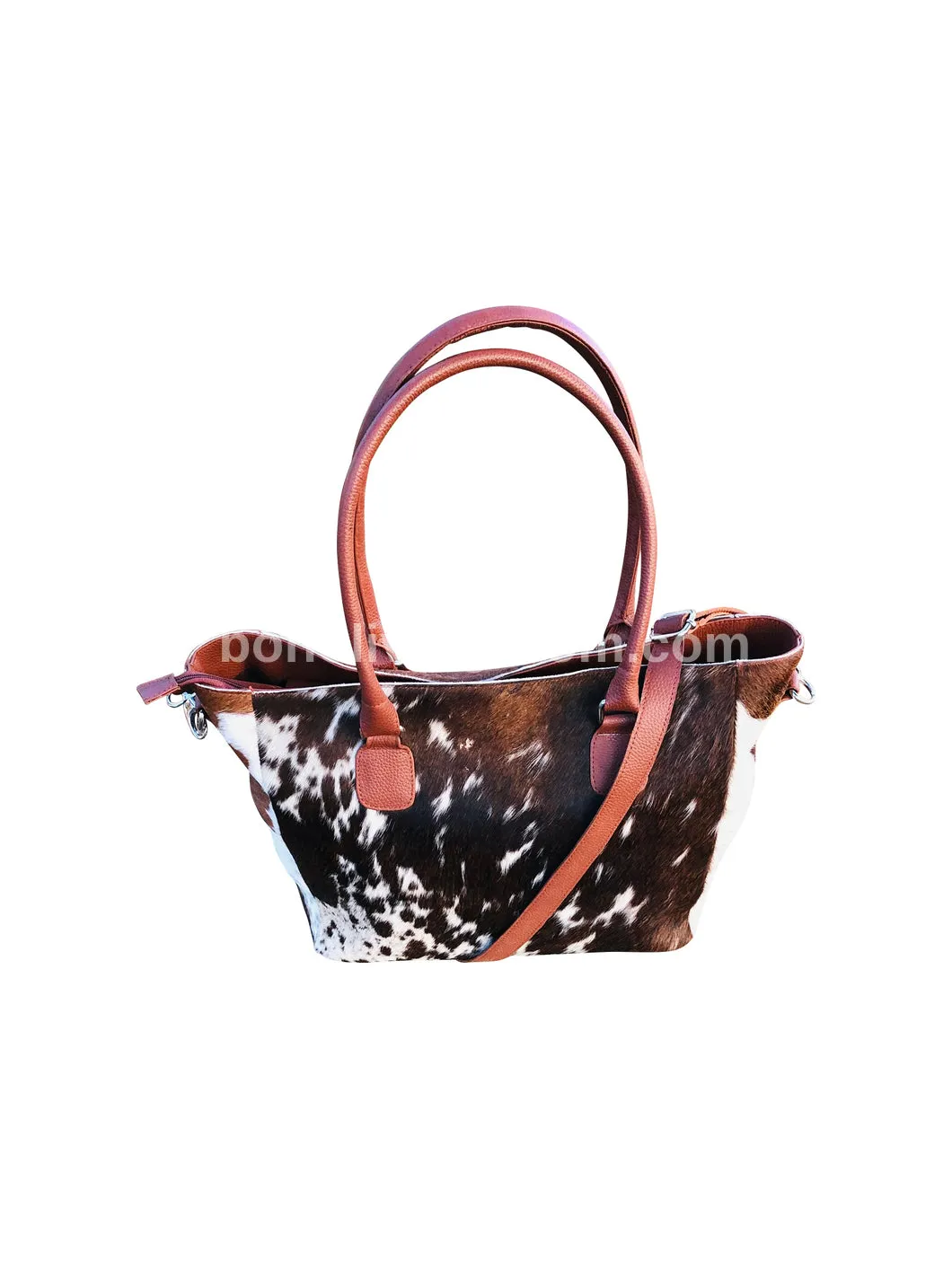 Exotic Tricolor Cowhide Tote Purse