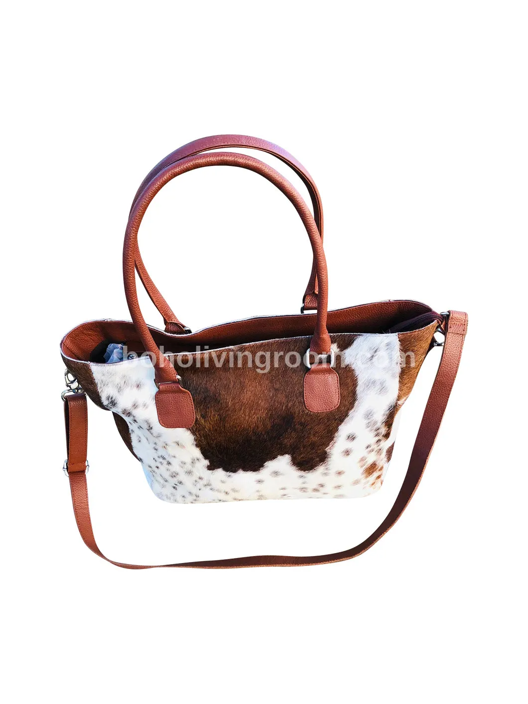 Exotic Tricolor Cowhide Tote Purse
