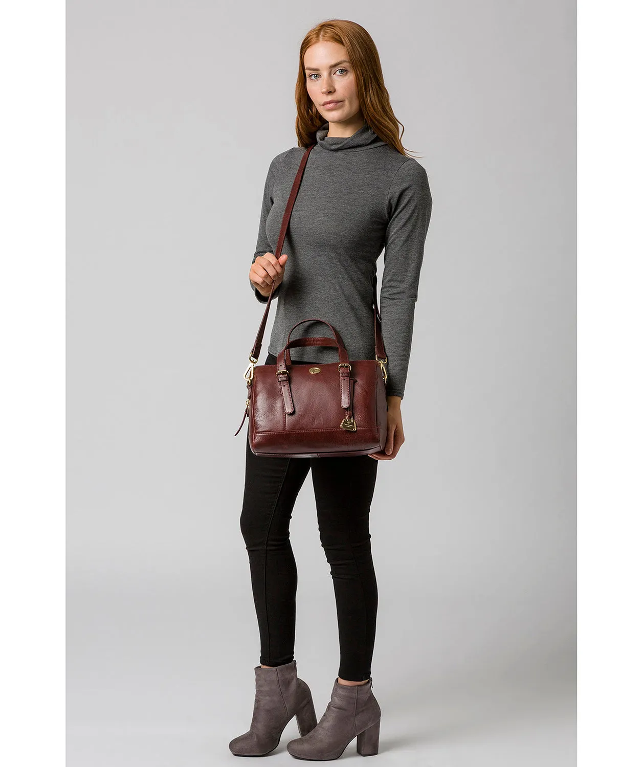'Iris' Chestnut Leather Handbag