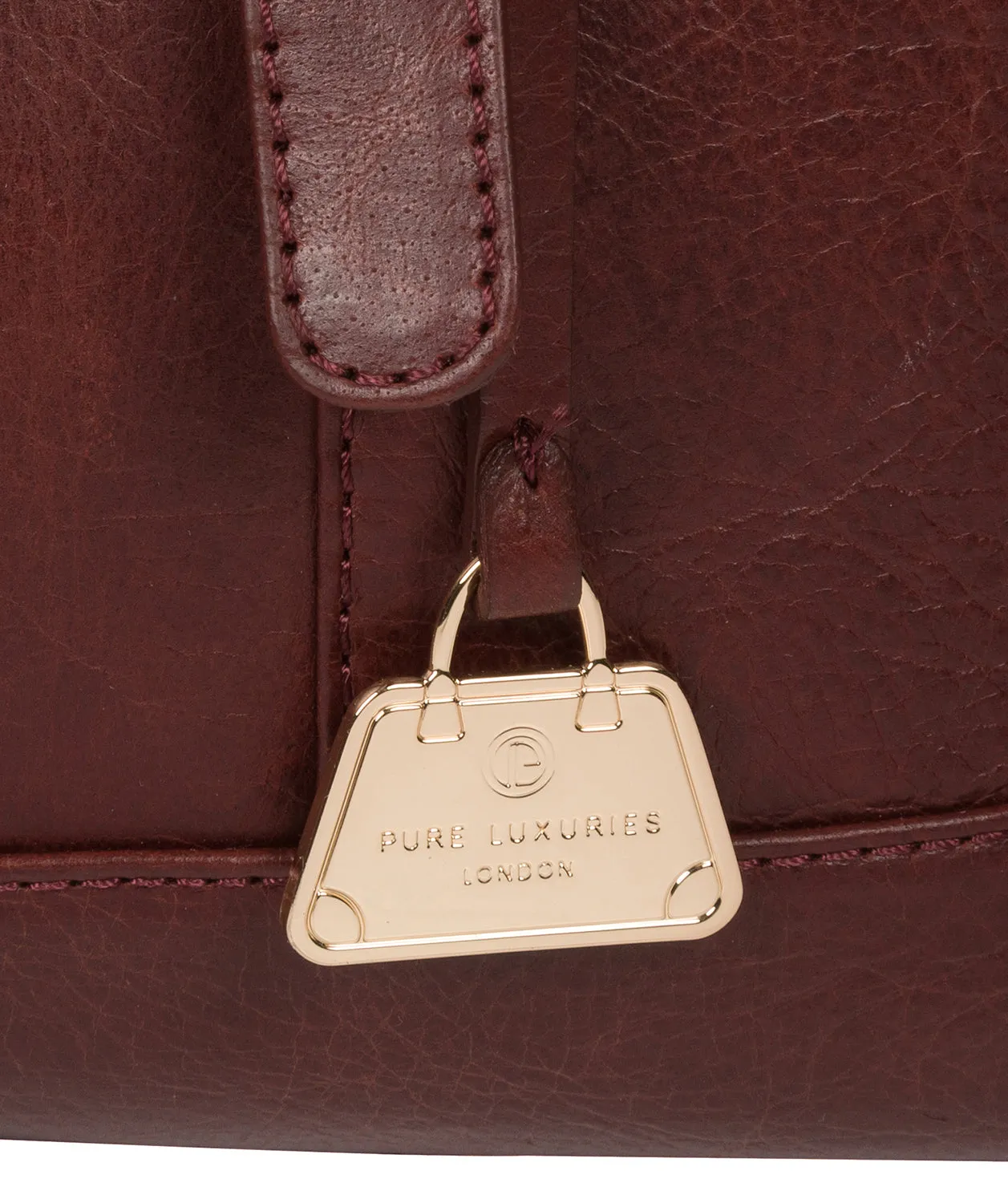 'Iris' Chestnut Leather Handbag
