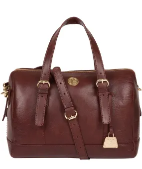 'Iris' Chestnut Leather Handbag