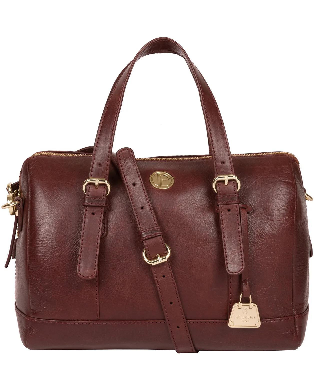 'Iris' Chestnut Leather Handbag