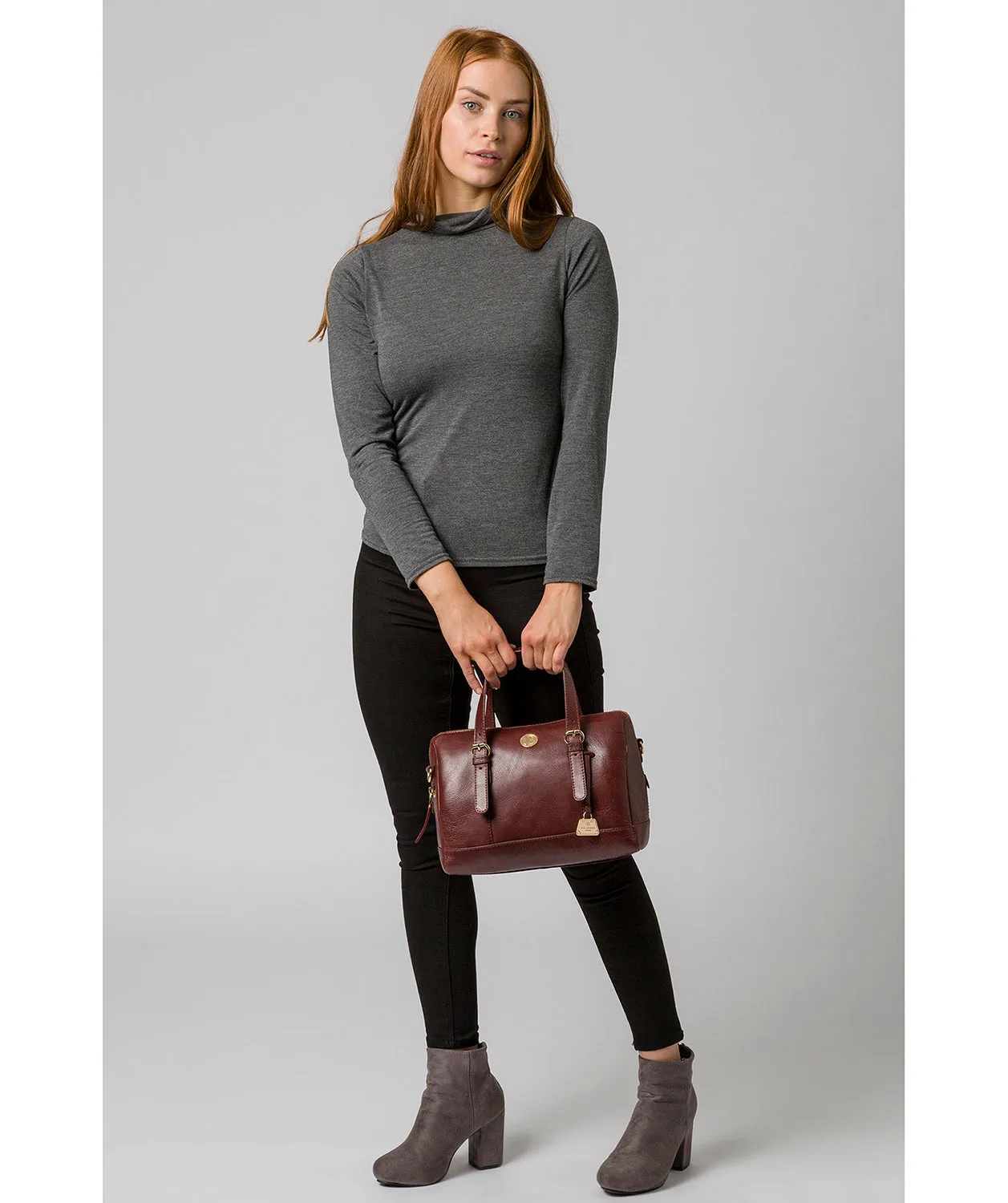 'Iris' Chestnut Leather Handbag