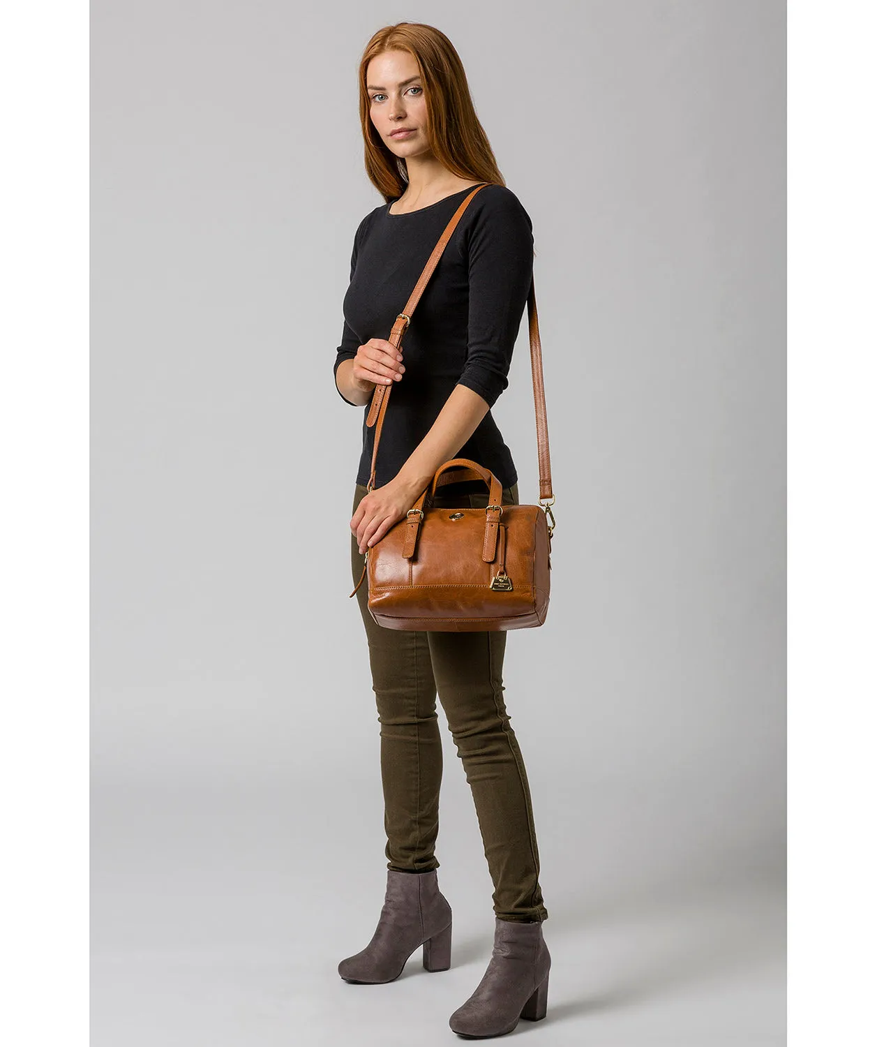 'Iris' Hazelnut Leather Handbag