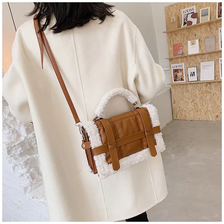 Paziye Sherpa Lined Quilted Briefcase Crossbody