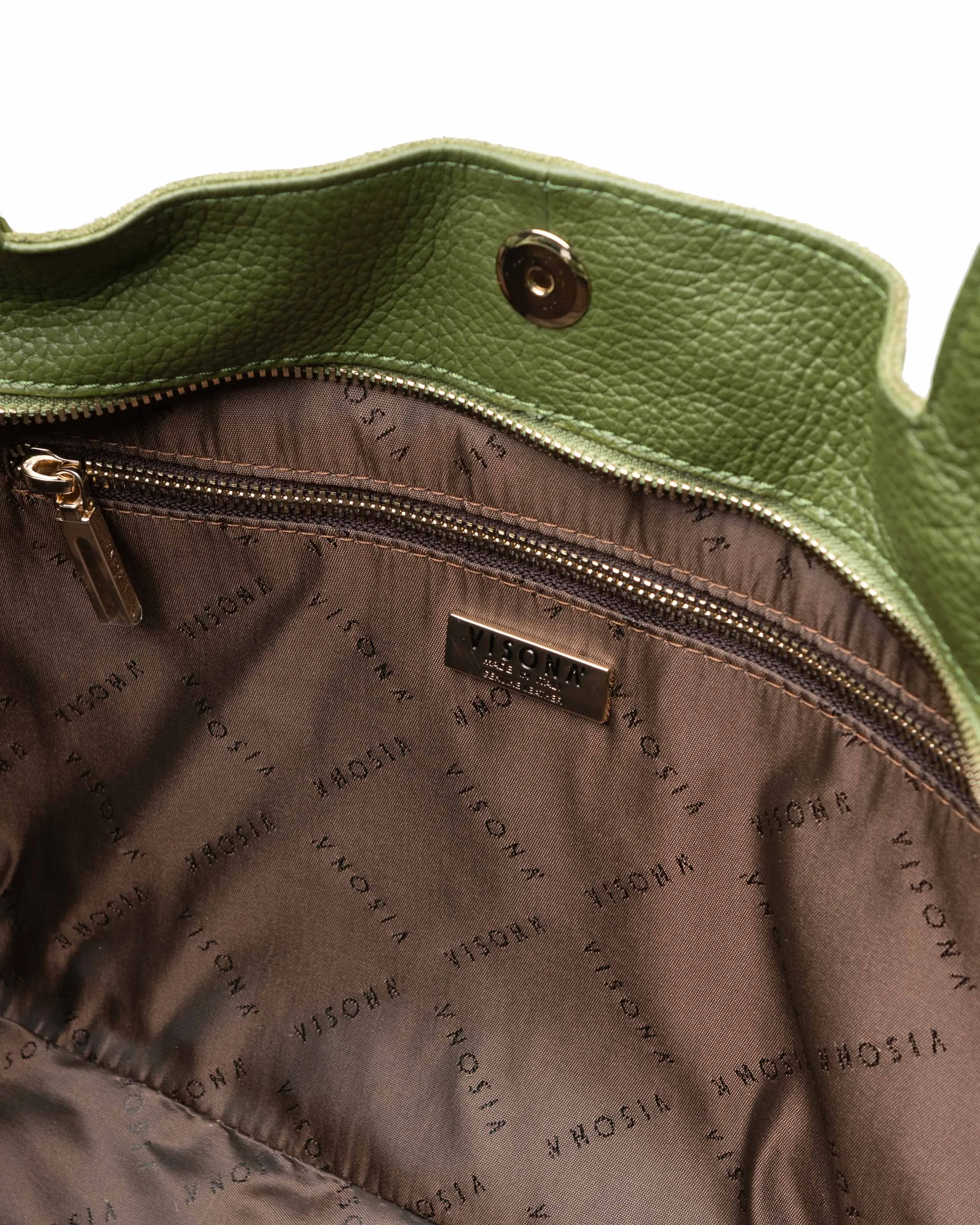 Plinio Vison脿 Italian Suede Shoulder Bag with Detachable Strap