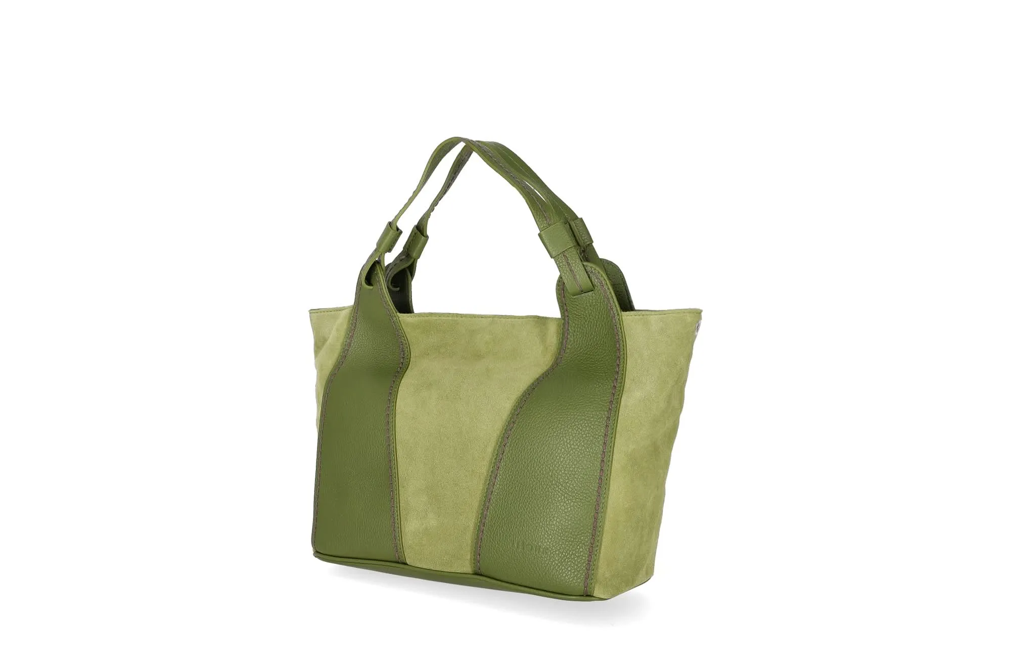 Plinio Vison脿 Italian Suede Shoulder Bag with Detachable Strap