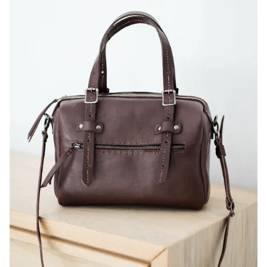Premium Leather Priscilla Handbag 2.1  Chocolate Brown