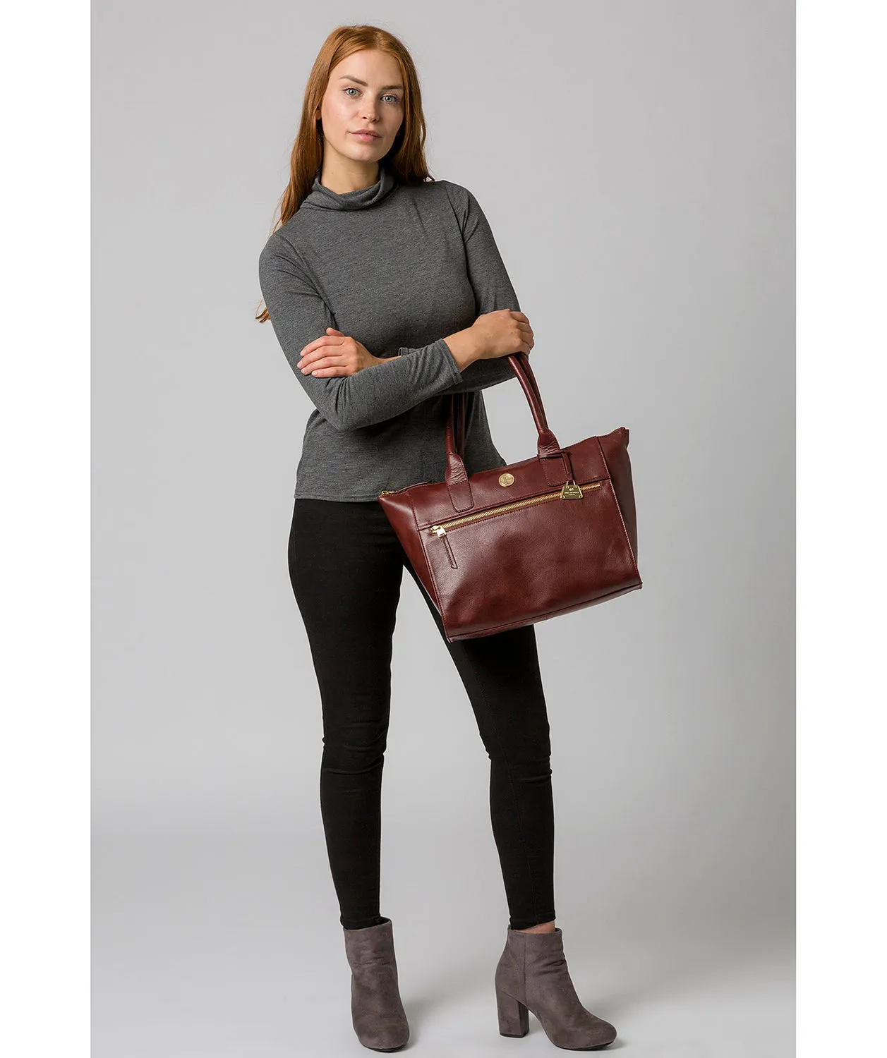 'Primrose' Chestnut Leather Tote Bag