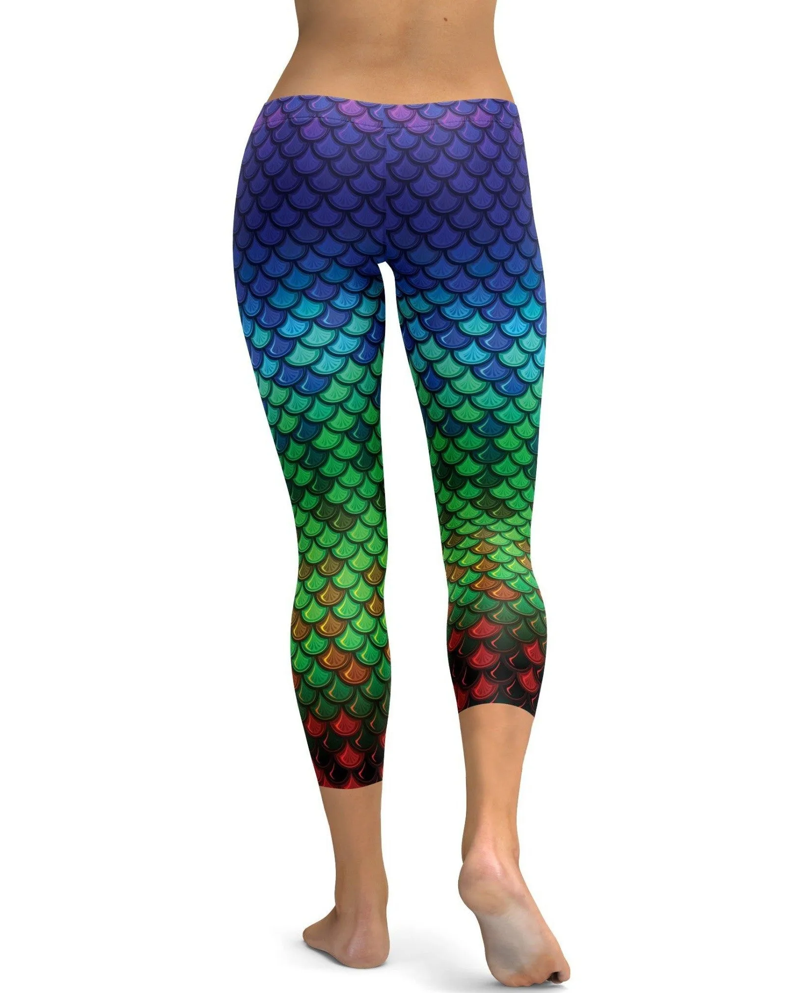 Rainbow Colored Mermaid Capris