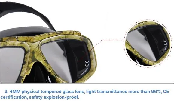 Scuba Diving Snorkeling Wide View Plano Lenses Anti-Fog Mask Adults Camouflage DM403