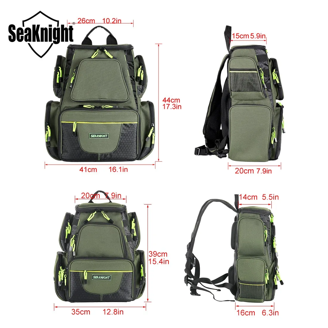 SeaKnight Brand SK004 Fishing Bag 25L 7.5L Large Storage Multifunctional Bag Water-Resistant Backpack Outdoor Fishing Tackle Bag