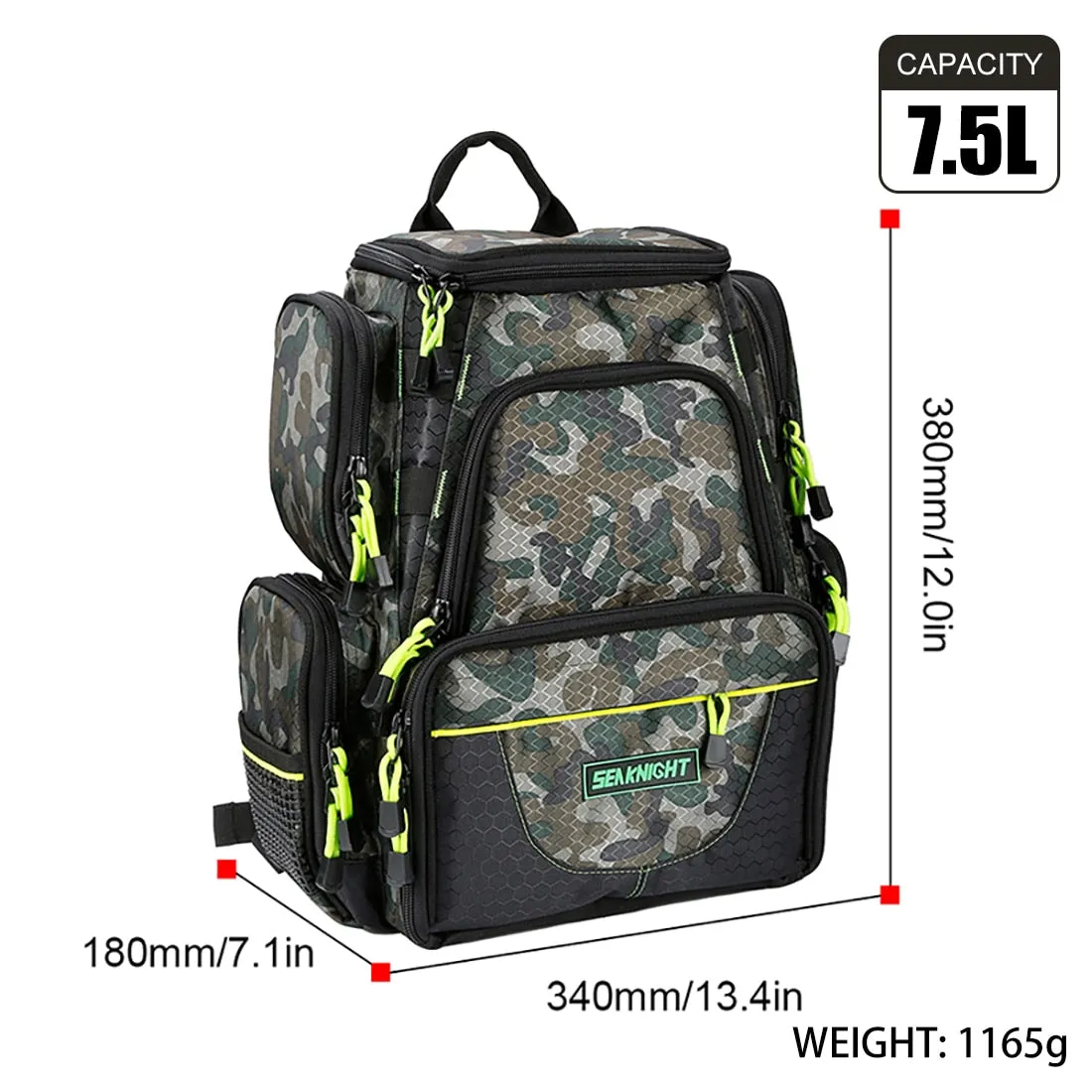 SeaKnight Brand SK004 Fishing Bag 25L 7.5L Large Storage Multifunctional Bag Water-Resistant Backpack Outdoor Fishing Tackle Bag