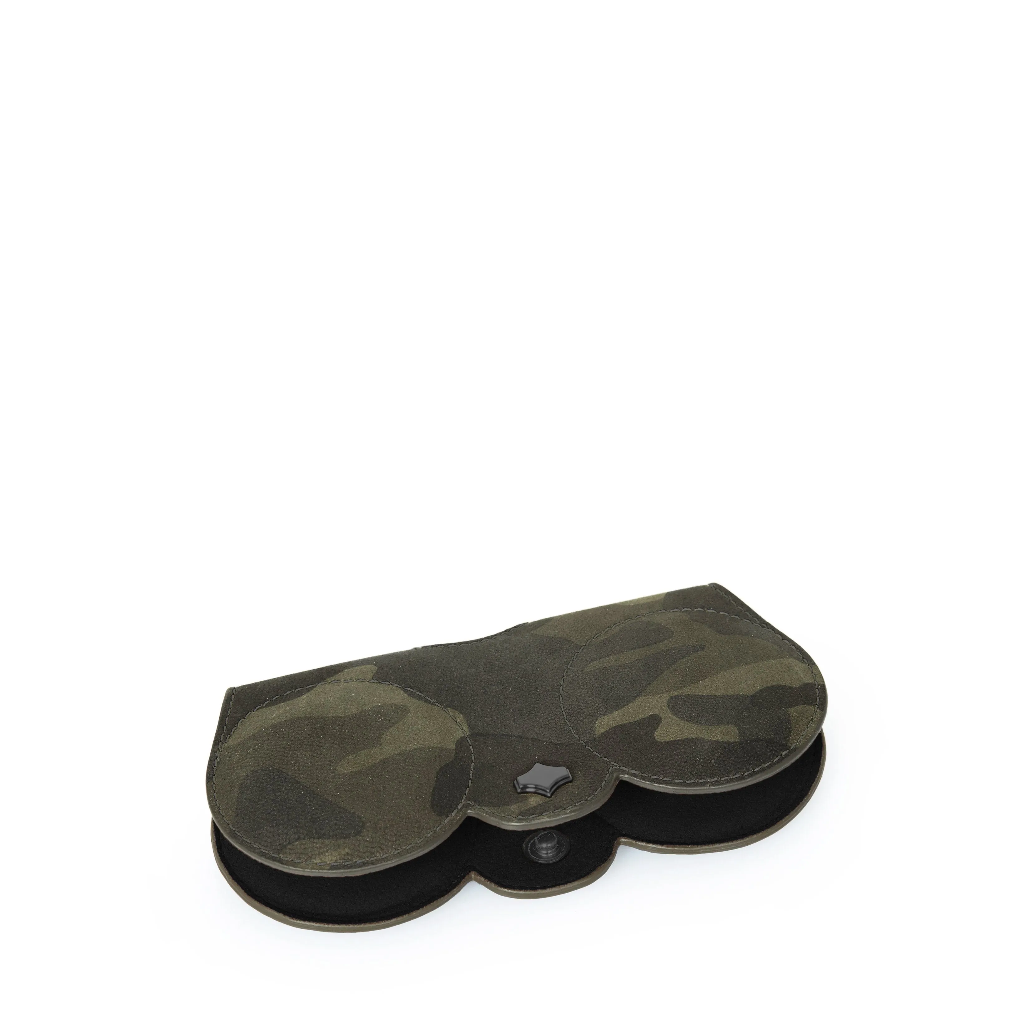 Sunglasses Case | Camouflage Black | Leather Black Plated