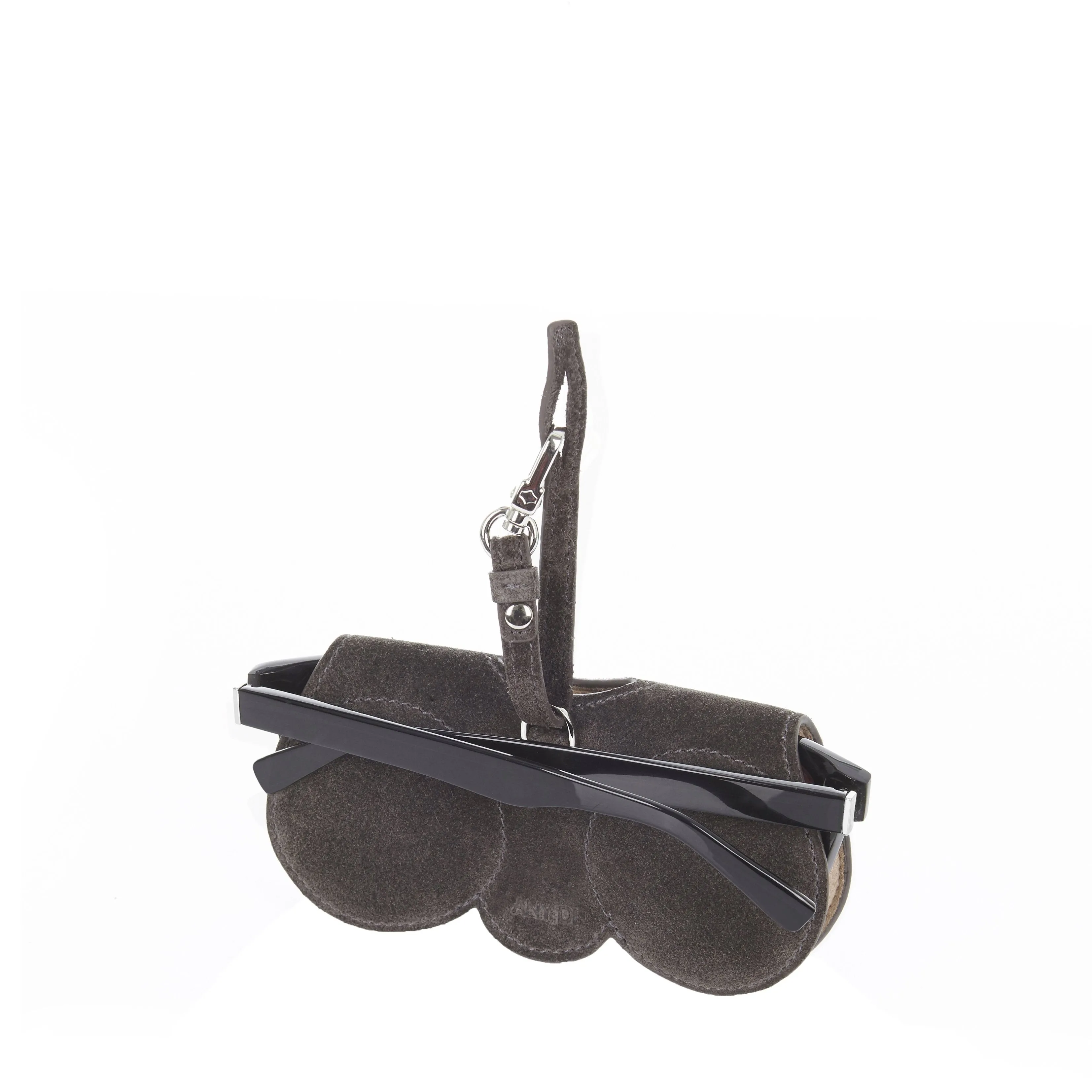 Sunglasses Case | Charcoal Suede |  Suede leather 24K Silver Plated