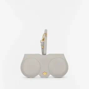 Sunglasses Case | Light Grey | Nappa Leather Gold Plated