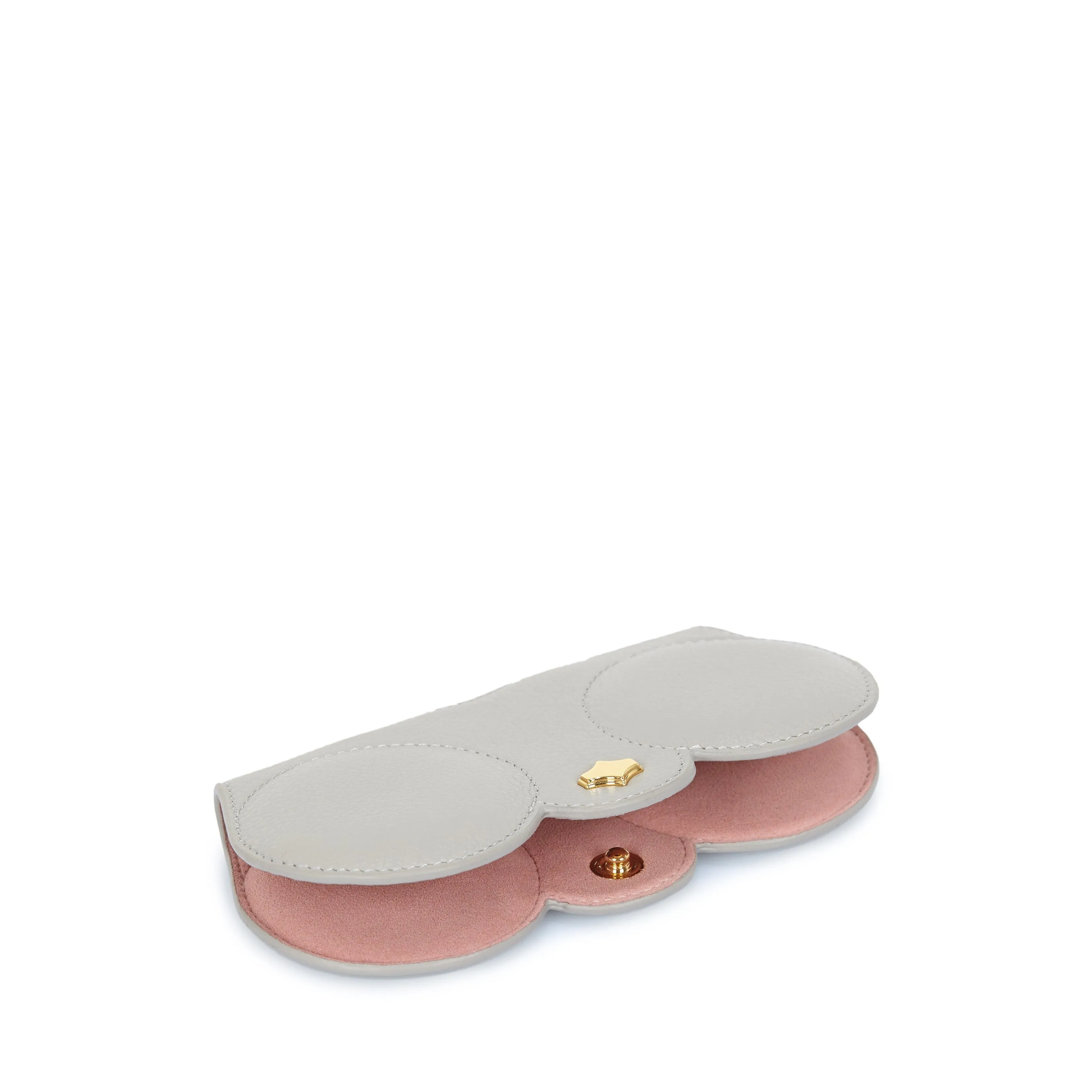 Sunglasses Case | Light Grey | Nappa Leather Gold Plated