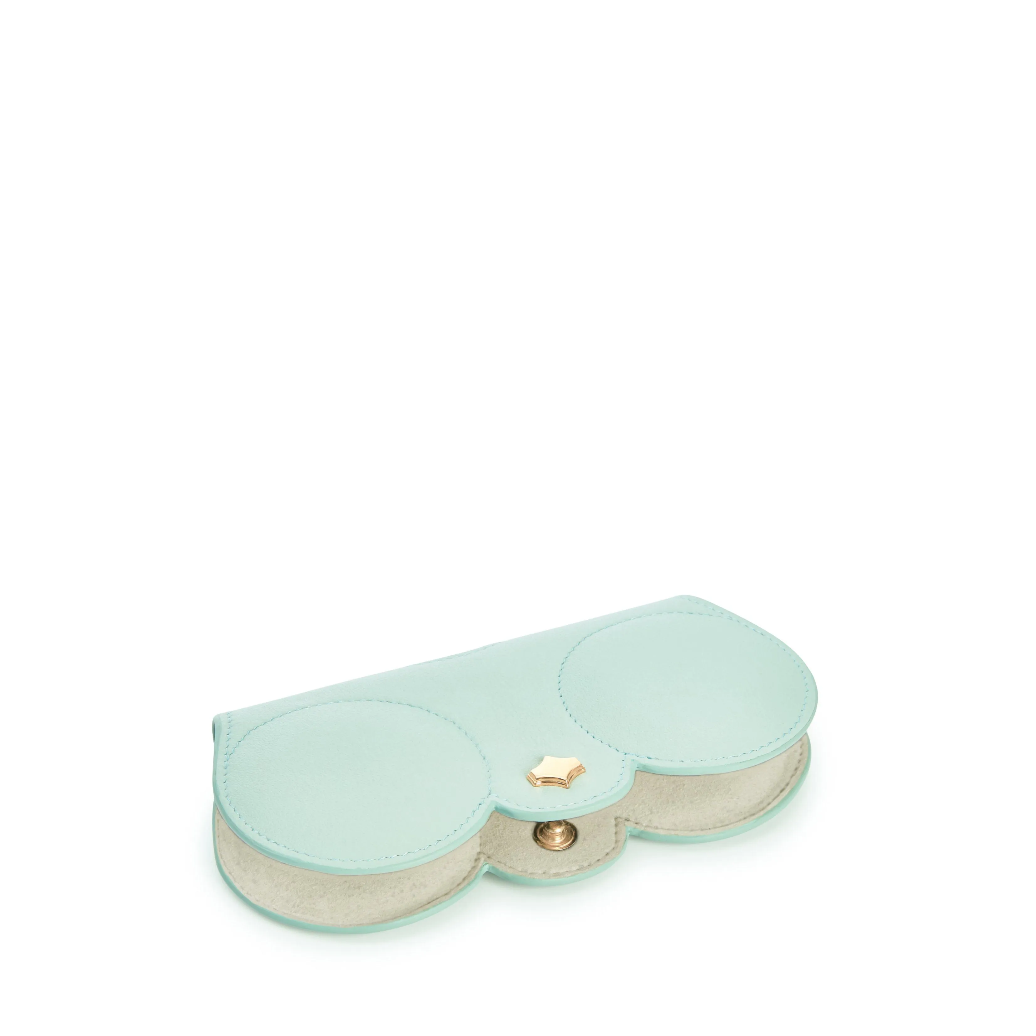 Sunglasses Case | Mint Green | Nappa Leather Gold Plated