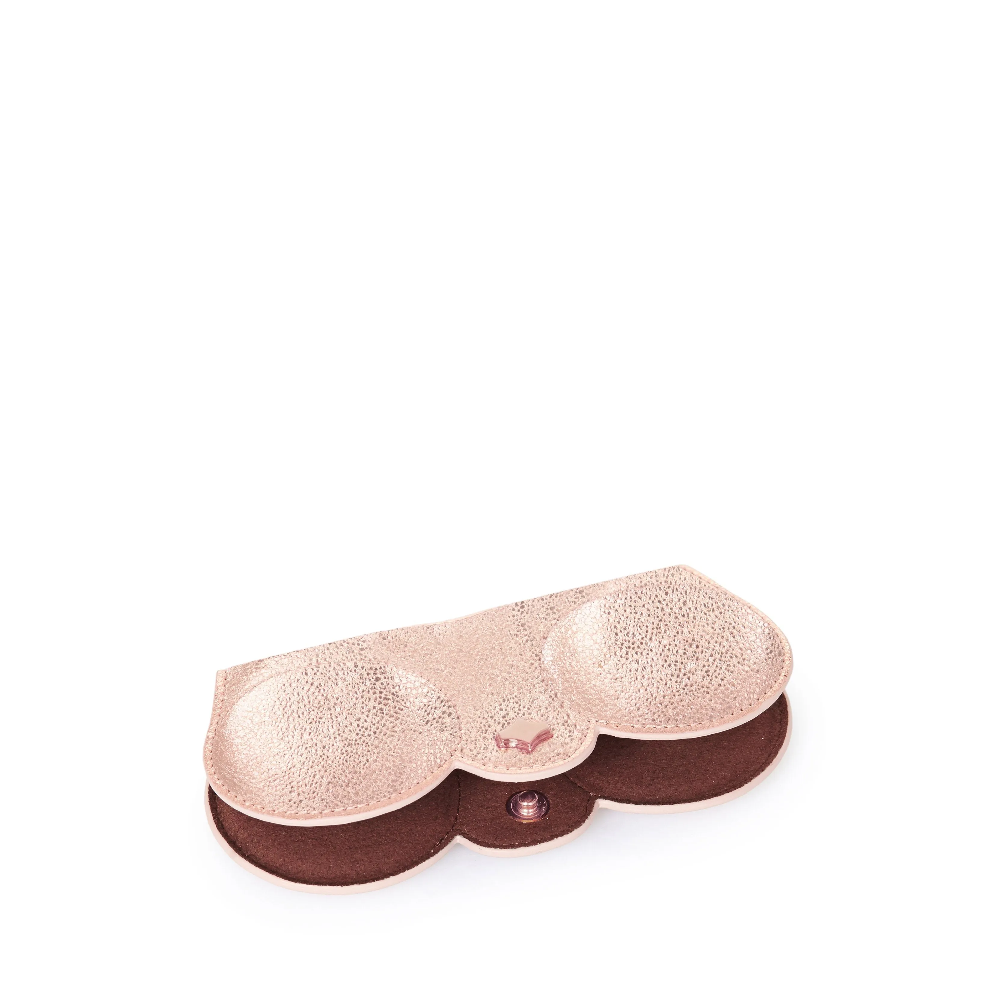 Sunglasses Case | Rose Gold | Metallic Leather Gold Plated