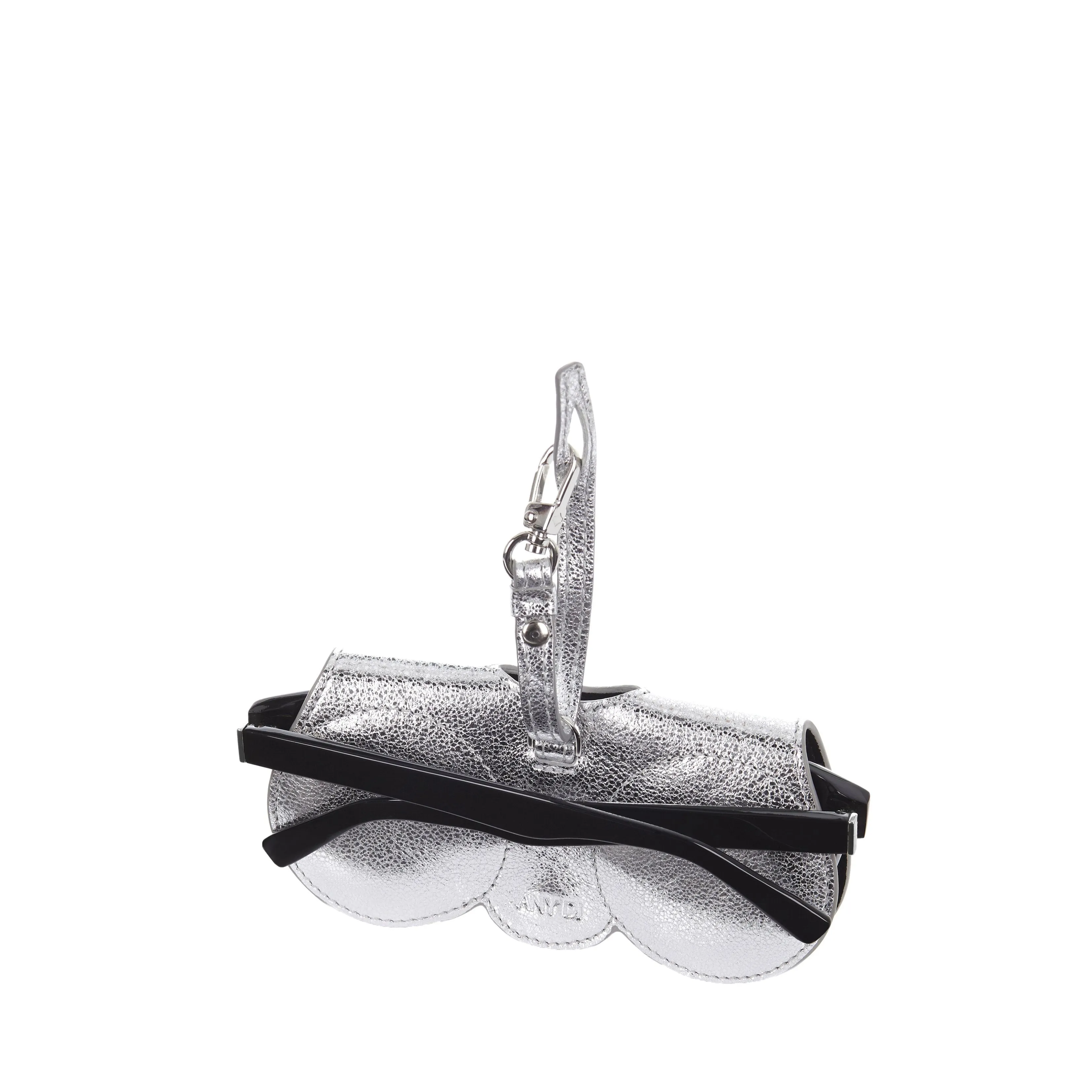 Sunglasses Case | Silver | Metallic Leather Silver Plated