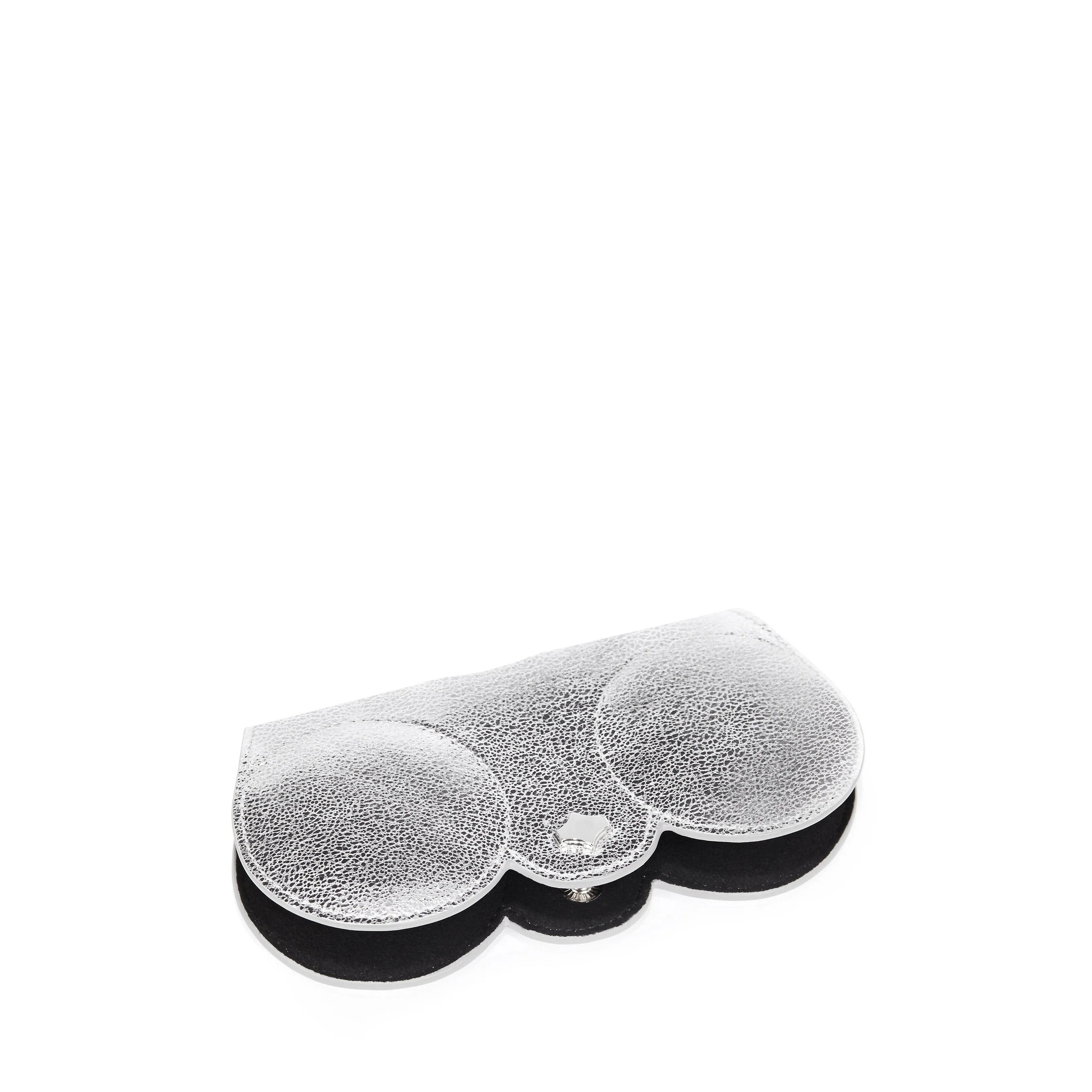 Sunglasses Case | Silver | Metallic Leather Silver Plated