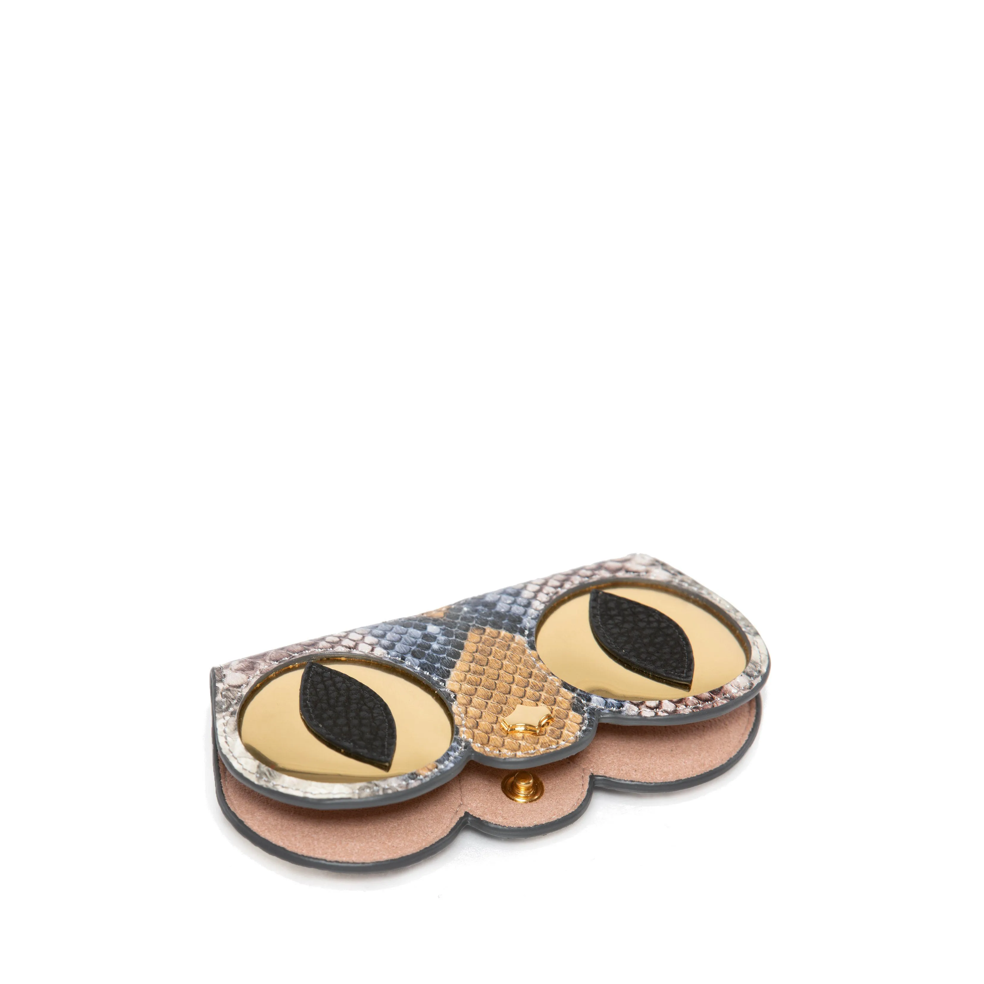 Sunglasses Case | Snake Eye |  Nappa Leather Gold Plated