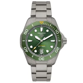 TAG Heuer Aquaracer Professional 300 Green Dial 43mm Titanium Automatic Gents Watch WBP208B.BF0631