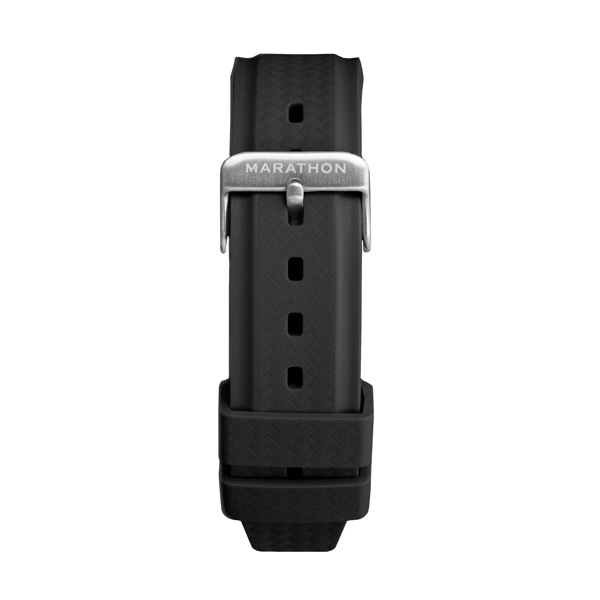 Textured Two-Piece Rubber Strap, Black, 22mm