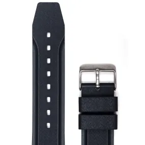 Textured Two-Piece Rubber Strap, Black, 22mm
