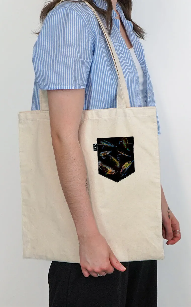 Tote Bag à poche L'eau à la mouche