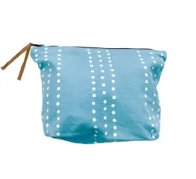 Tribal Cloth Indigo - Light Blue Dots Wash Bag