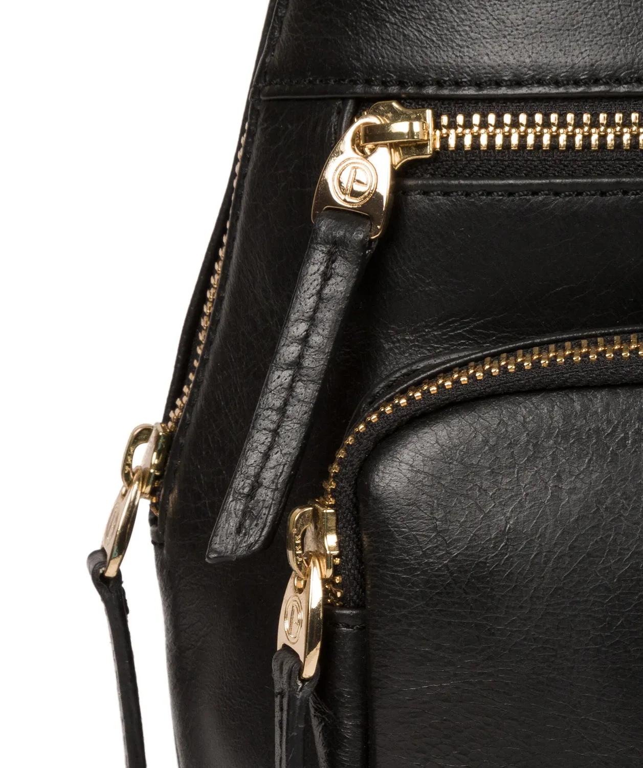 'Verbena' Jet Black Leather Backpack