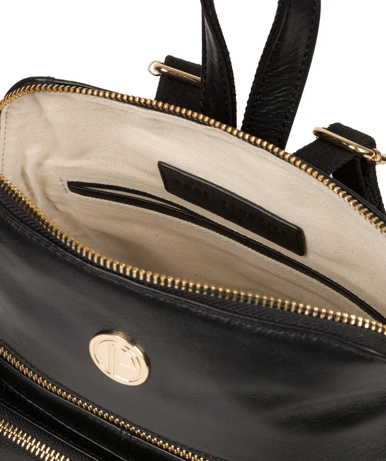 'Verbena' Jet Black Leather Backpack