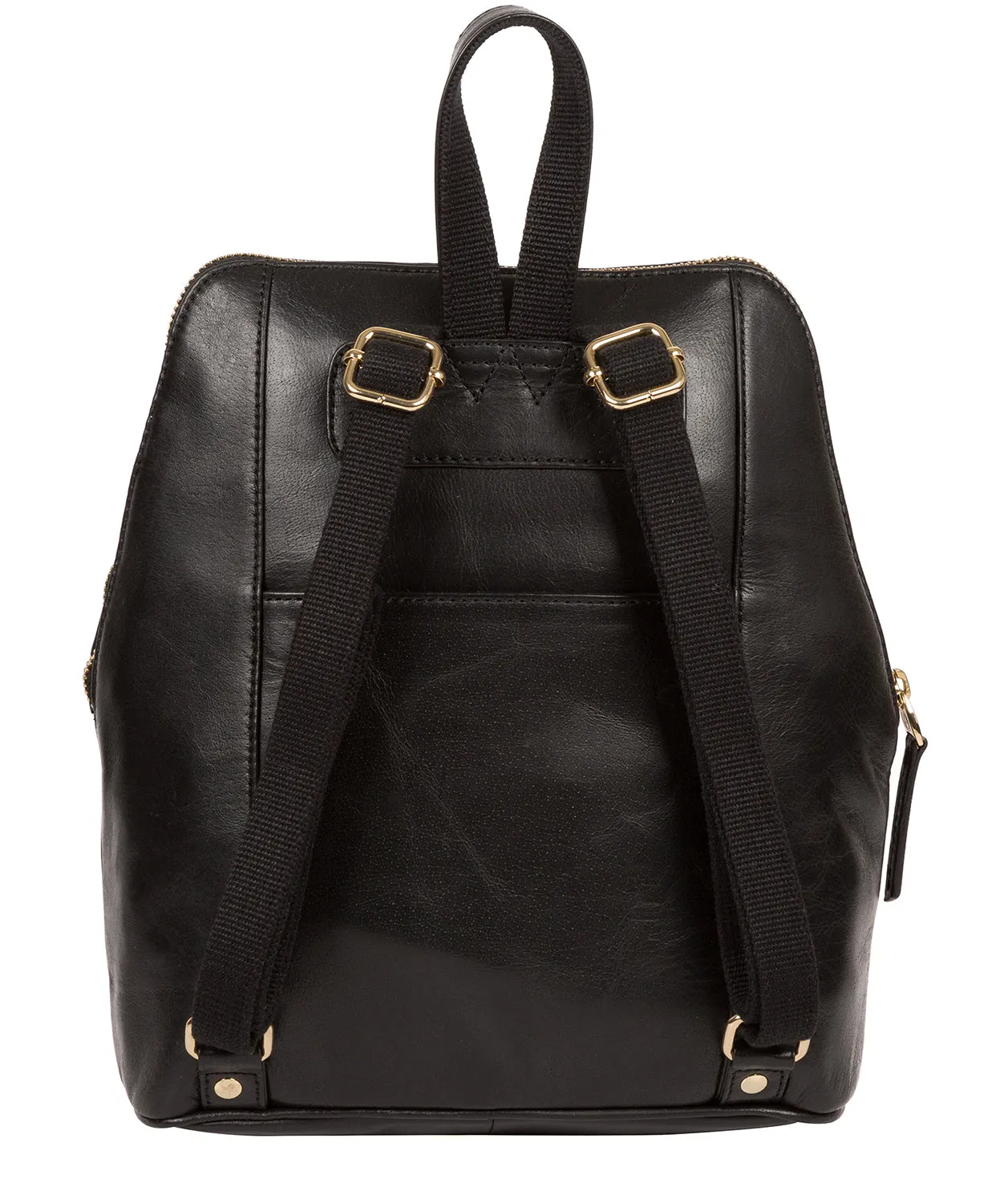 'Verbena' Jet Black Leather Backpack